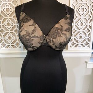 Black Floral Lace Bra